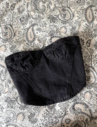 Top bandeau vaquero negro