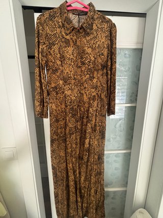 Vestido Manga Larga Estampado Animal