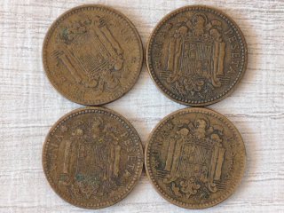 Lote 4 monedas 1 Peseta Franco 1947 *51