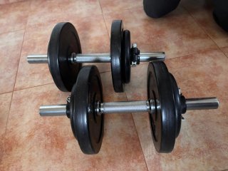 Mancuernas con discos de goma