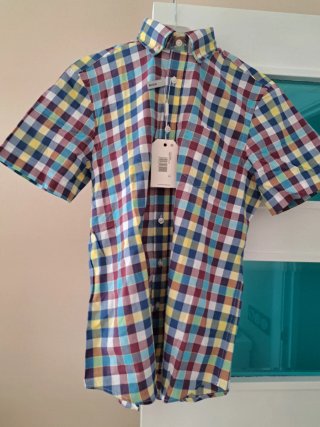 Camisa de cuadros hombre manga corta
