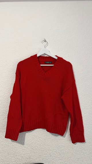 Jersey Rojo Cuello Pico Talla S