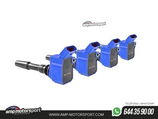 KIT DE 4 BOBINAS DE ENCENDIDO ALPHA COMPETITION AUDI S3 8V / LEON 5F CUPRA / VW GOLF 7 GTI / R - 1.8 / 2.0 TFSI - AZUL