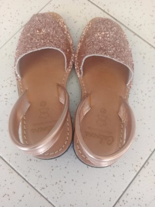 Sandalias Menorquinas Cabrera Glitter Rosa