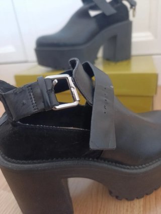 Botines plataforma tacón negros mujer