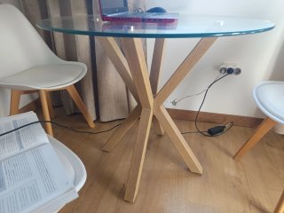 Mesa redonda cristal 90cm