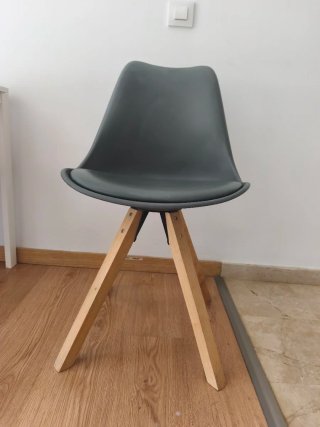 Silla Diseño Nórdico Madera Gris