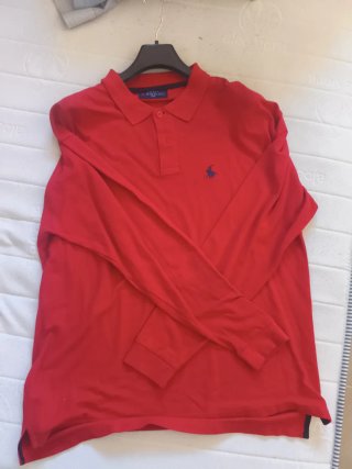 Polo MIKE LO manga larga rojo talla L