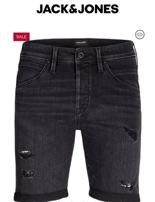 Bermuda Jack & Jones negra desgastada