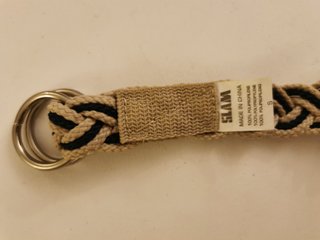 Cintura SLAM beige e nero intrecciata