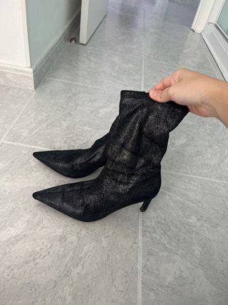 Botines Pull&Bear brillos tacón fino