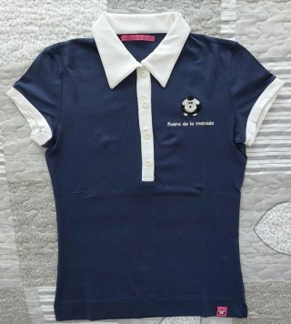Polo donna Fuera de la Manada blu e bianco