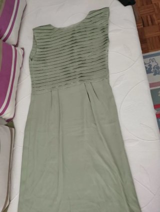 Vestido Midi Verde Agua con chaquetilla.