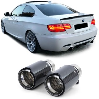 COLAS DE ESCAPE REDONDAS CARBONO BRILLO LOOK BMW