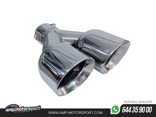 COLA DE ESCAPE INOX DE DOBLE SALIDA REDONDA 89MM - IZQUIERDA
