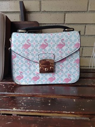 Bolso con estampado de flamencos
