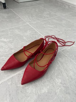 Manoletinas Zara Rojas Talla 38