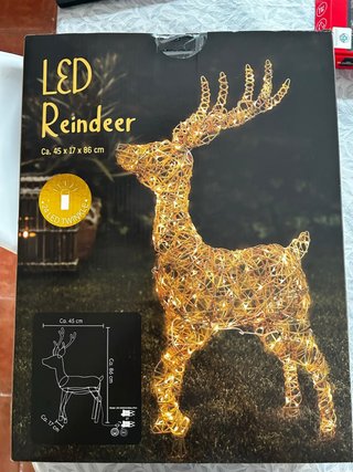 Reno Ciervo Luminoso LED Dorado