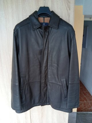 Chaquetón de hombre de piel Cortefiel negro