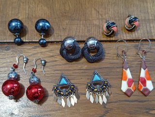 6 pares de pendientes