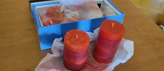 2 Velas Grandes Decorativas Rojas
