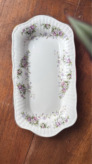 Bandeja de Porcelana con Motivos Florales