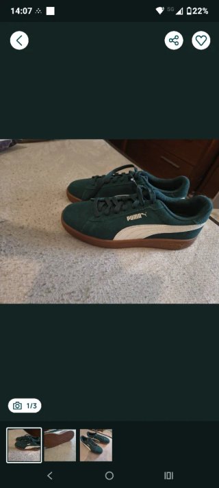 Tênis Puma Verde e Branco Novos