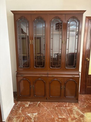 Vitrina madera clásica 2 cuerpos