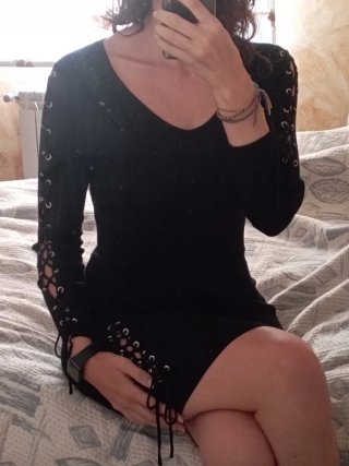 Vestido Negro de punto Talla Única (de S a L)