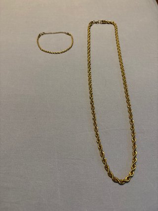 Conjunto Cadena y Pulsera Golfi Oro
