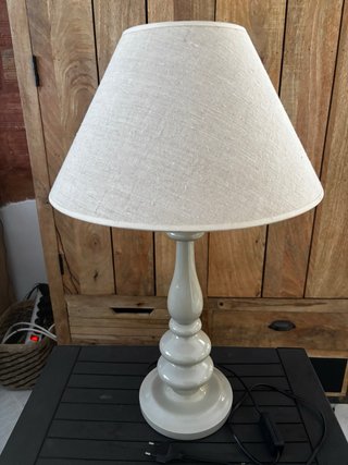 Lámpara sobremesa gris/beige