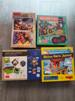 Lote de 4 Juegos y Puzzles Infantiles