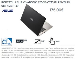 Computer portatile touch Asus S200E con SSD da 120GB