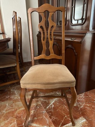Sillas de comedor madera tallada x6