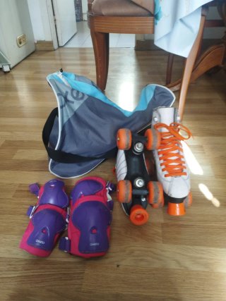 Juego Patines 4 Ruedas + Protecciones