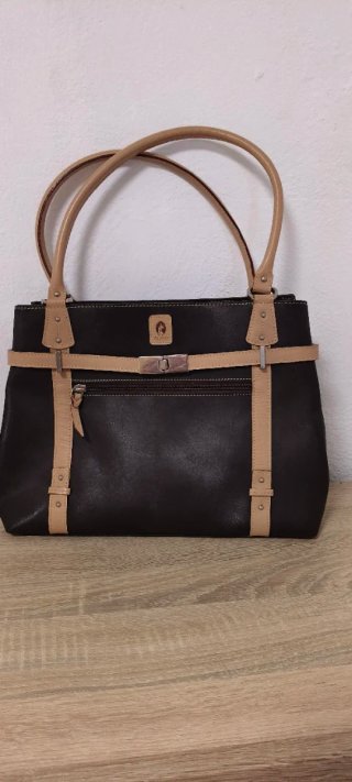Bolso de piel El Potro negro y marrón