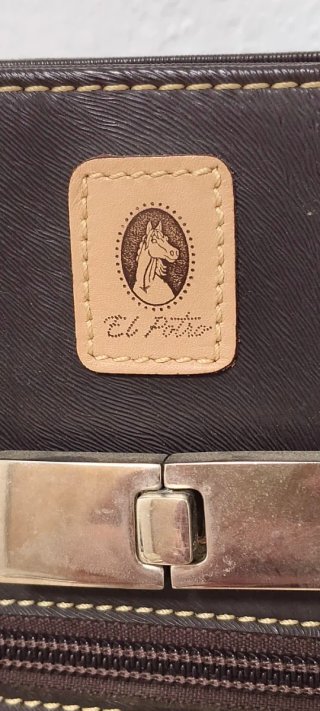 Bolso de piel El Potro negro y marrón