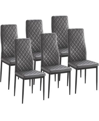 6 sillas de comedor Mármol grises de polipiel