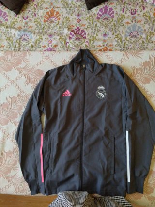 Chaqueta Real Madrid Adidas Gris Rosa