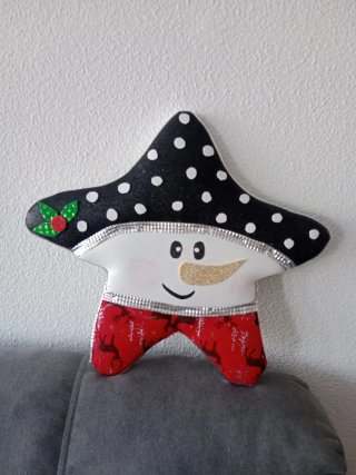 Decoración Navideña Estrella Muñeco de Nieve