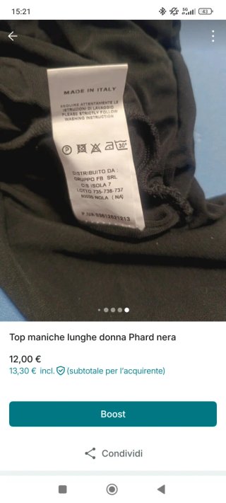 Top maniche lunghe donna Phard nera