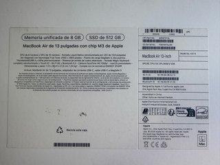 Macbook air 13 chip m3 8gb 512gb