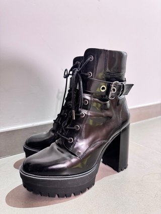 Botines de tacón negros con plataforma