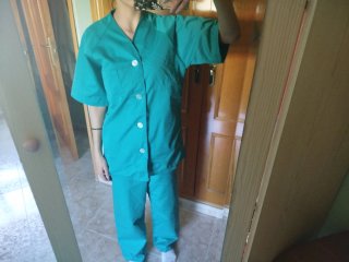 Traje de hospital verde