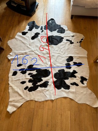 Alfombra de piel de vaca 1,90 cm x 1,62 cm