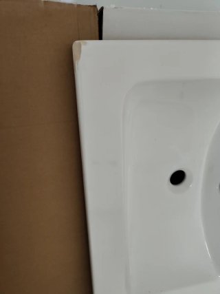 Fregadero doble blanco con embalaje