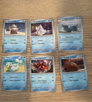 Lote Cartas Pokémon Agua y Hielo (Volcanion...