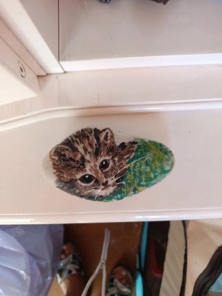 Pisapapeles de piedra pintada a mano