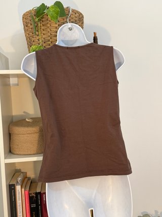 Top marrón Y2K 90% algodón Talla M