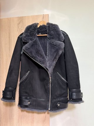 Cazadora Biker Zara Negra Talla XS